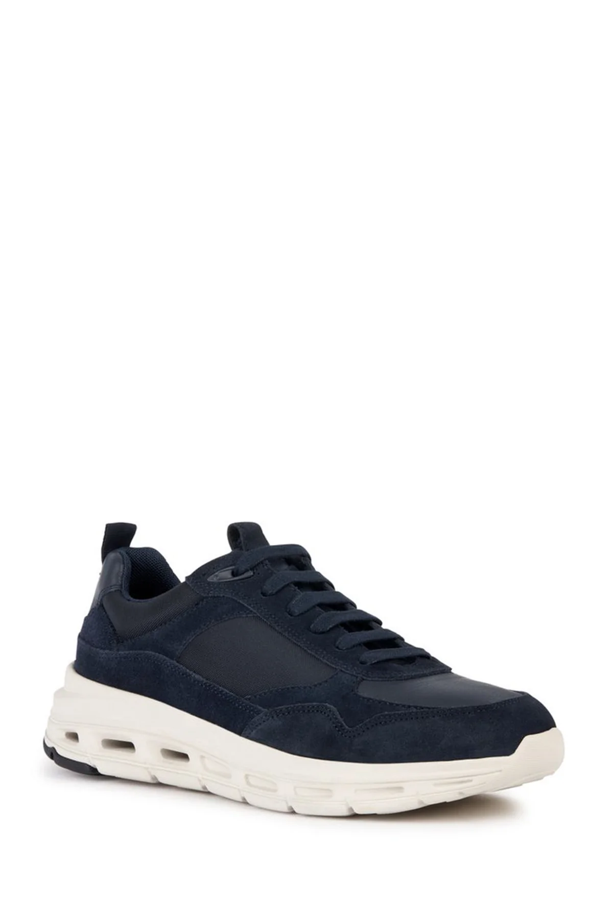 Geox Erkek Lacivert Hoverstream Bağcıklı Deri Sneaker - Image 3
