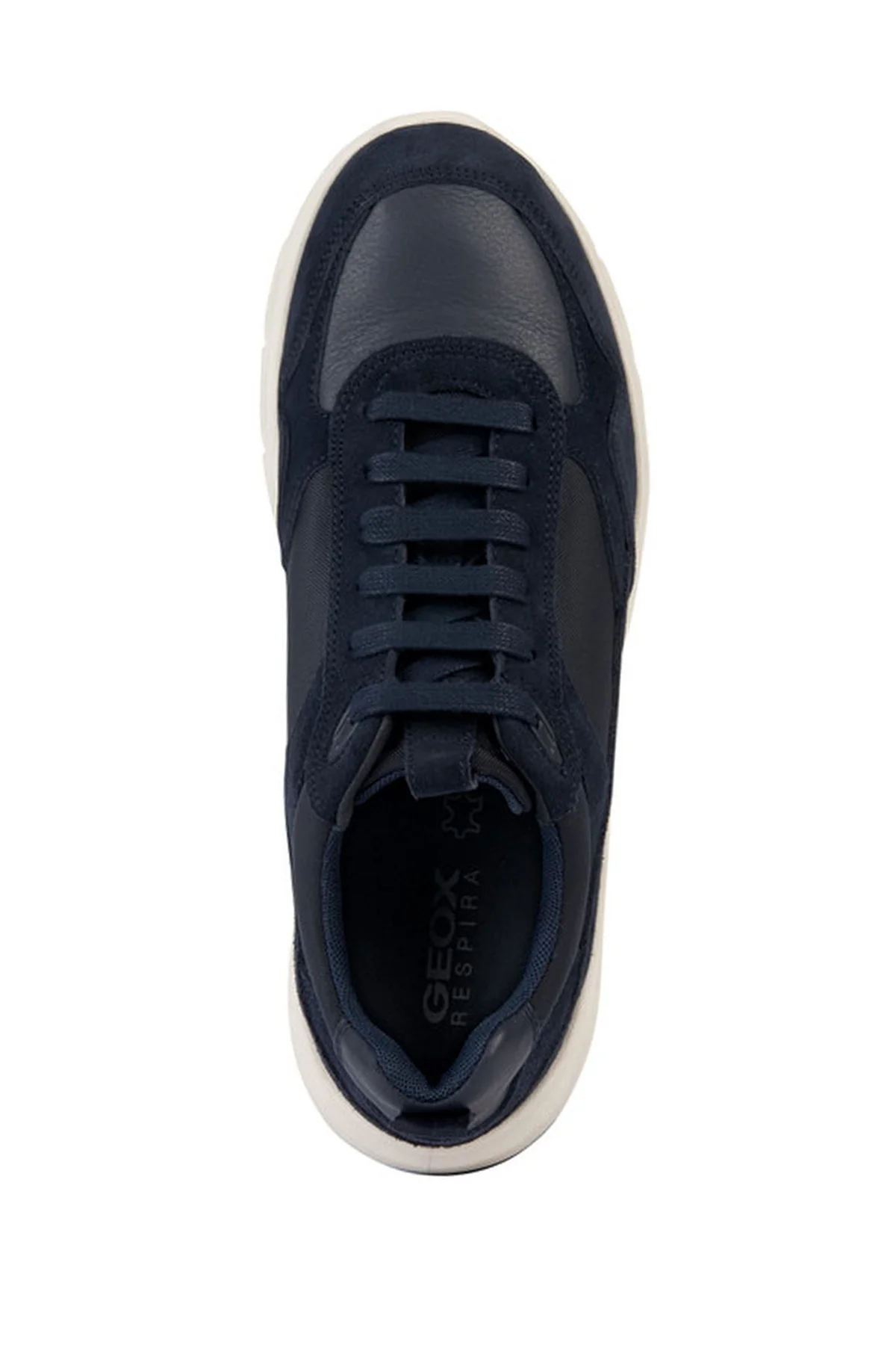 Geox Erkek Lacivert Hoverstream Bağcıklı Deri Sneaker - Image 5