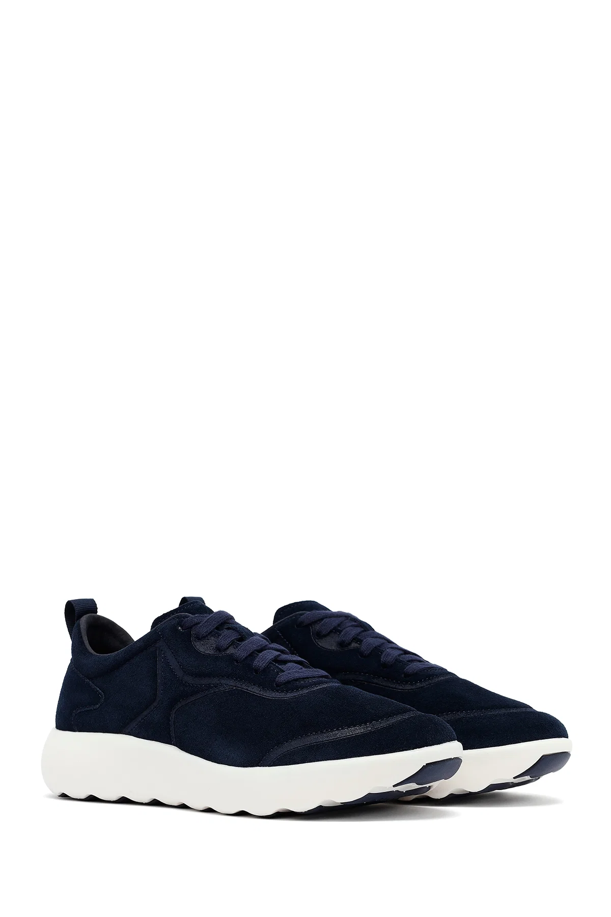 Geox Erkek Lacivert Kalın Tabanlı Bağcıklı Süet Deri Sneaker - Image 3