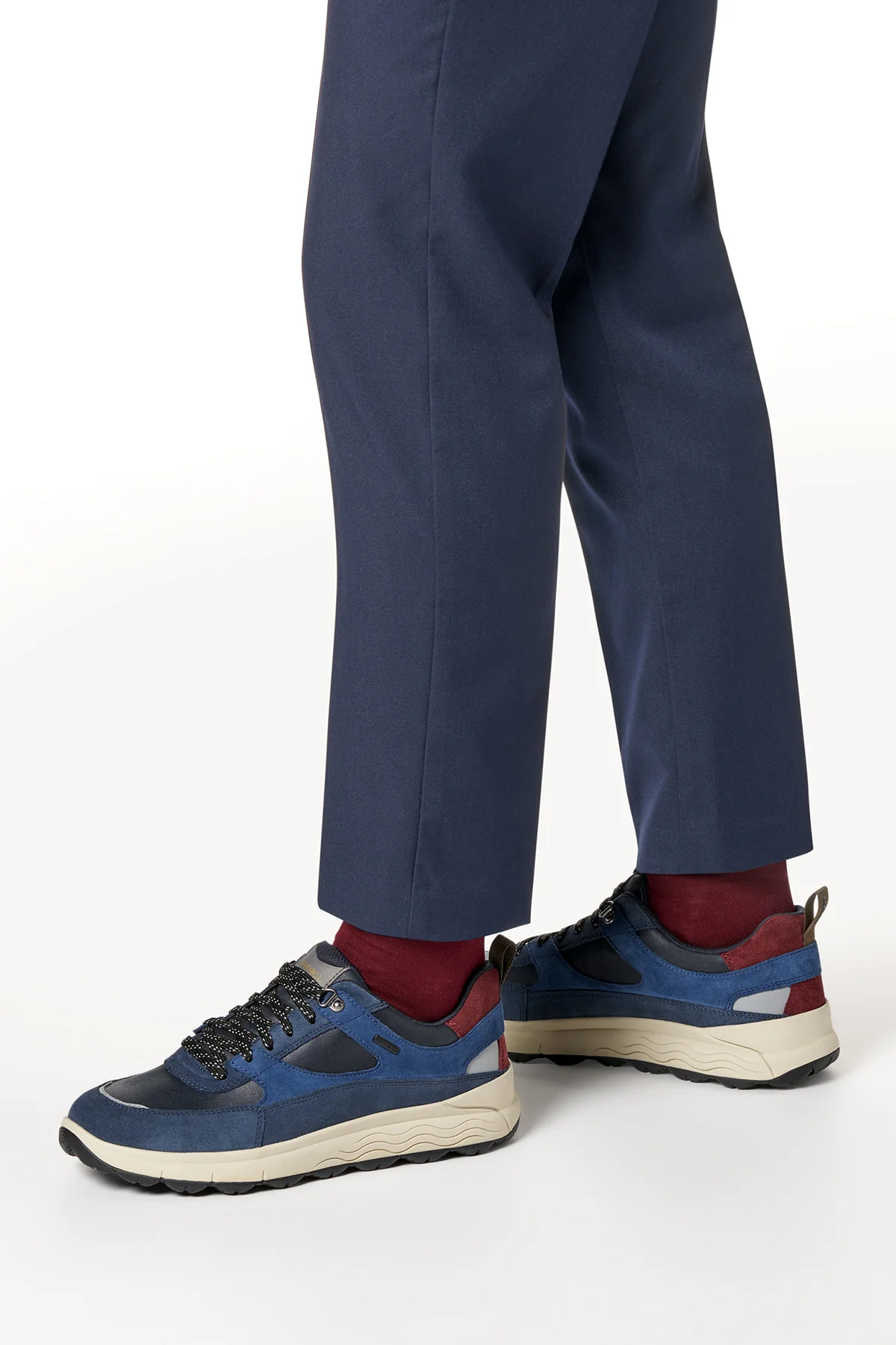 Geox Erkek Lacivert U Spherıca 4X4 B Abx C - Suede Bağcıklı Kalın Tabanlı Kumaş Sneaker - Image 2