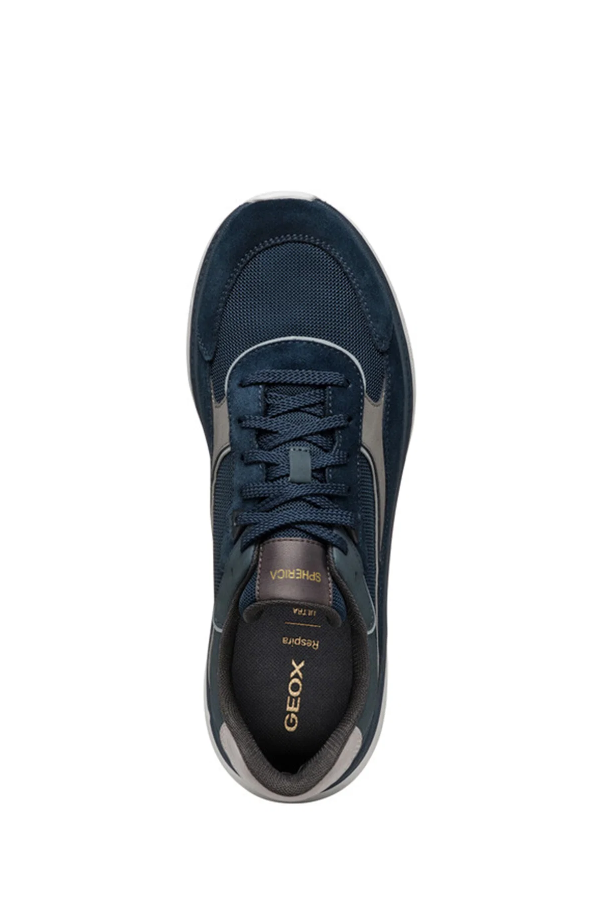 Geox Erkek Lacivert U Spherica Actif X1 A - Mes + Su Bağcıklı Süet Sneaker - Image 9