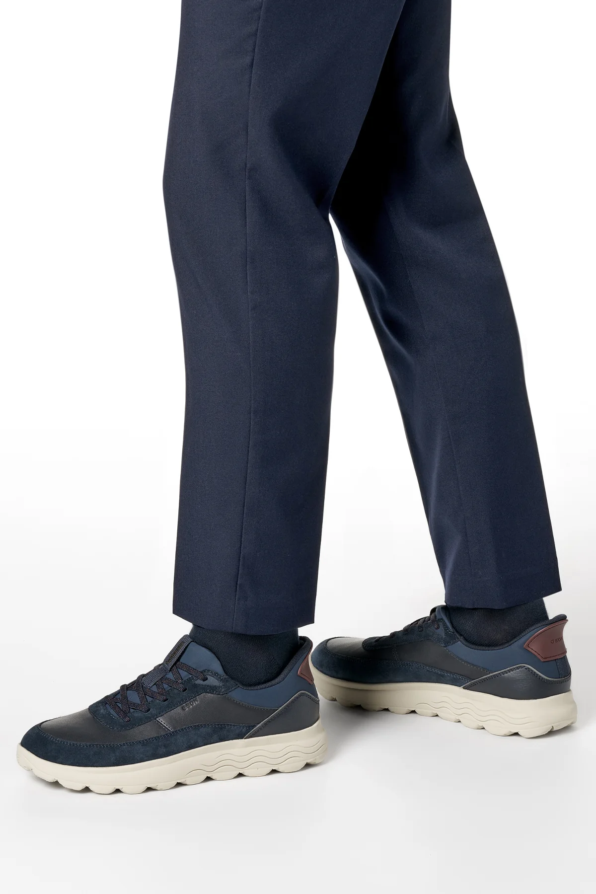 Geox Erkek Lacivert U Spherıca Plus A - Nappa+Sued Bağcıklı Kalın Tabanlı Süet Sneaker - Image 2