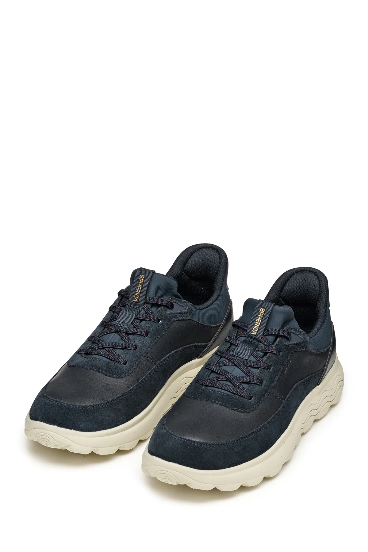 Geox Erkek Lacivert U Spherıca Plus A - Nappa+Sued Bağcıklı Kalın Tabanlı Süet Sneaker - Image 3