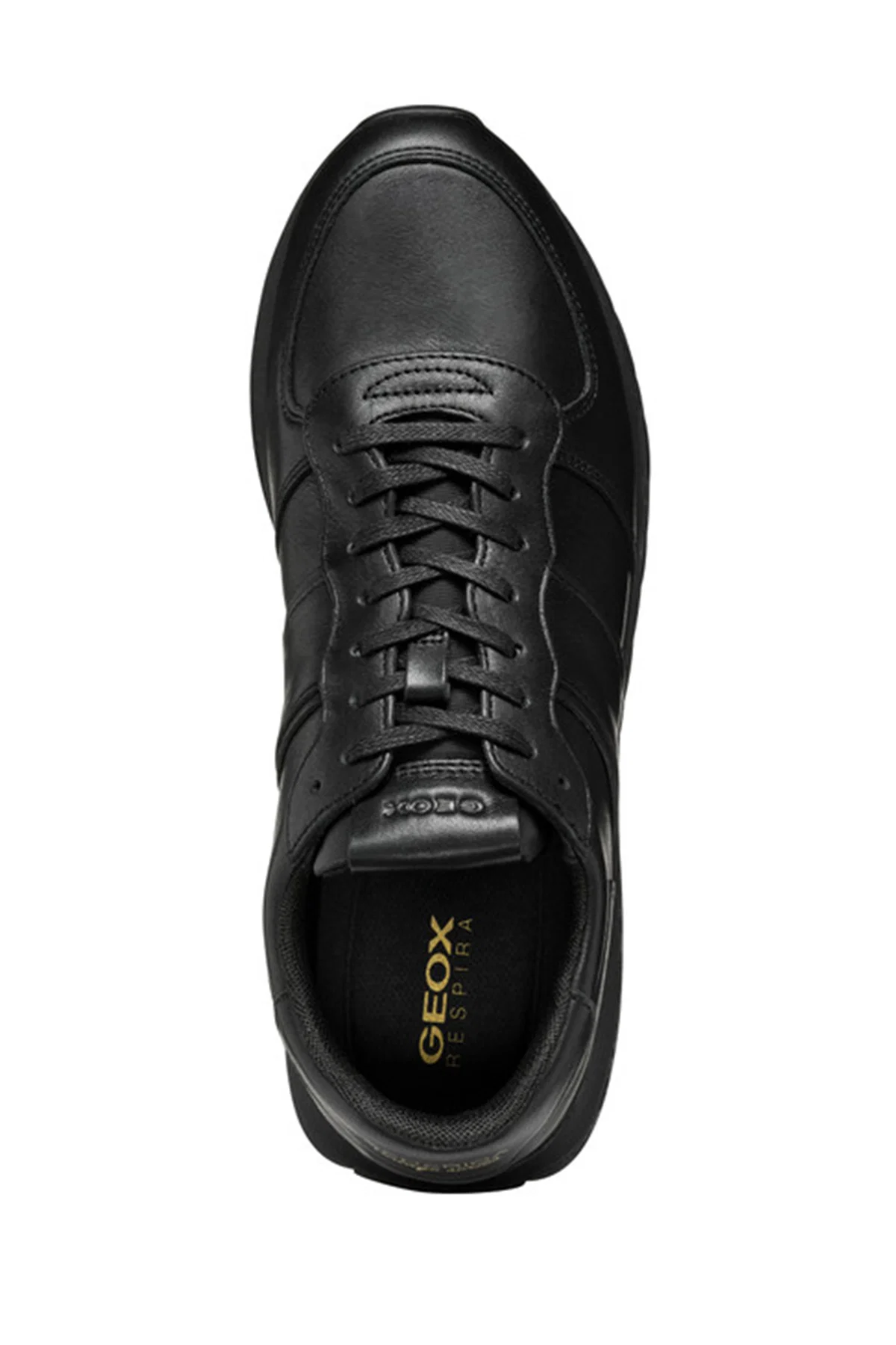 Geox Erkek Siyah Bağcıklı Deri Sneaker - Image 5