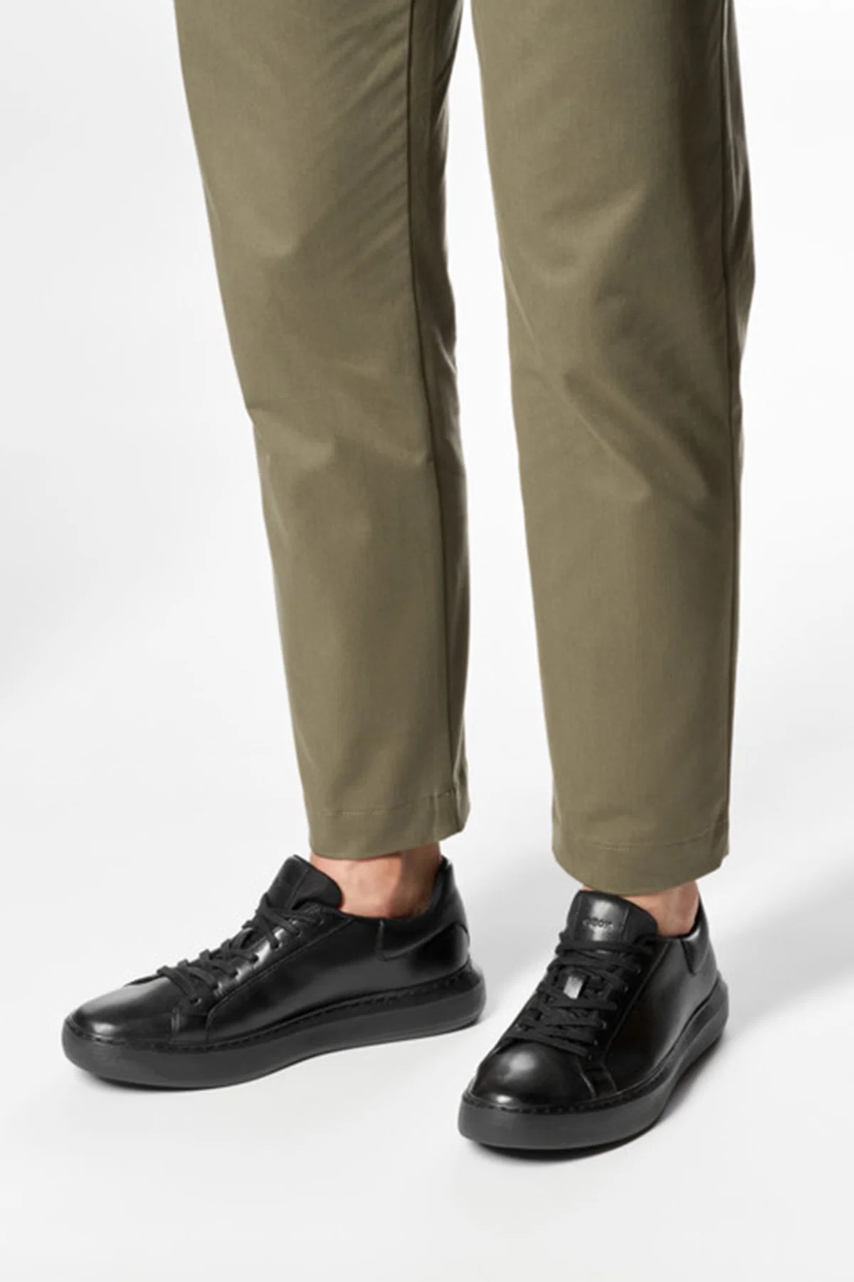 Geox Erkek Siyah Deıven Bağcıklı Deri Casual Sneaker - Image 2