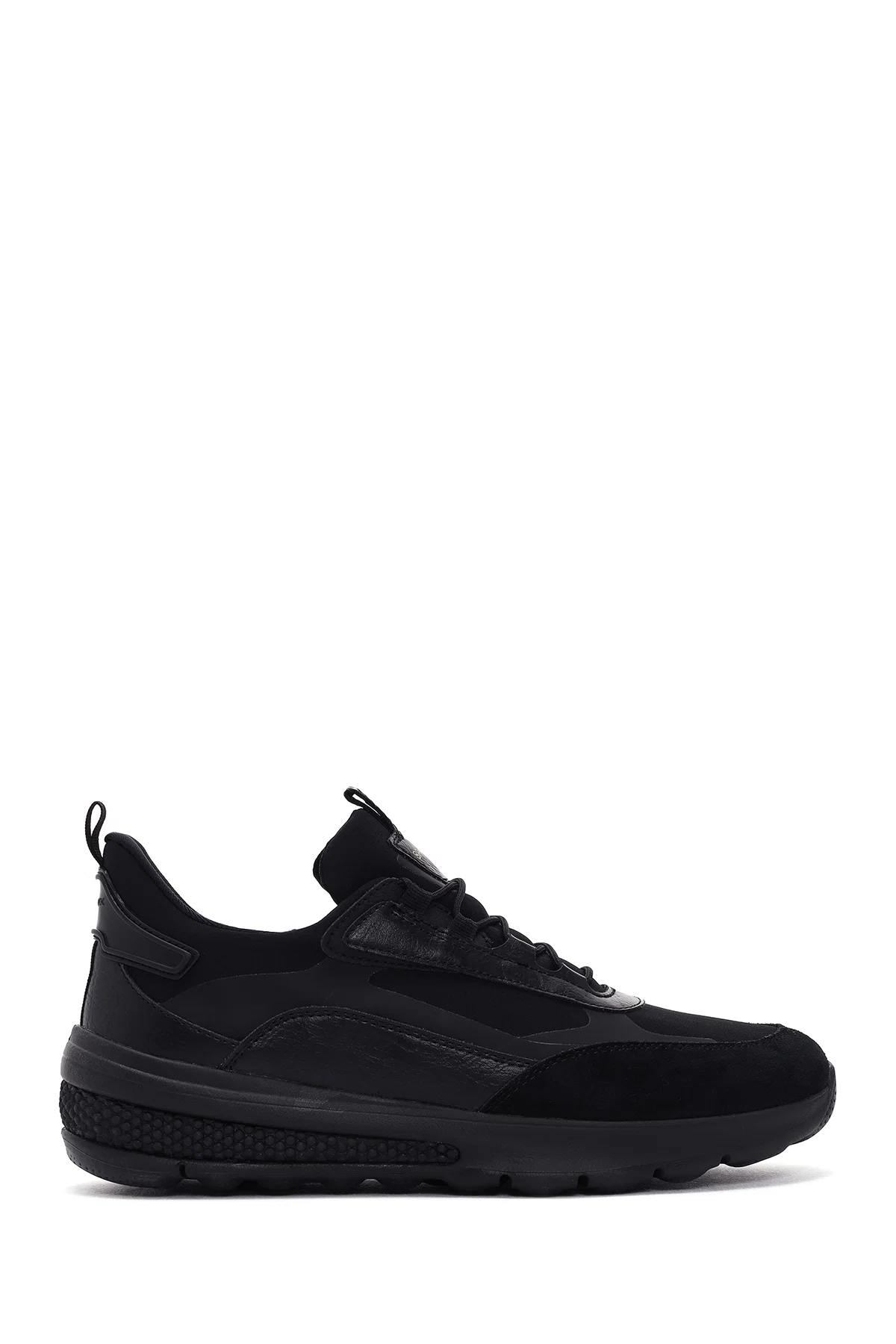 Geox Erkek Siyah Spherica Actif Bağcıklı Deri Sneaker
