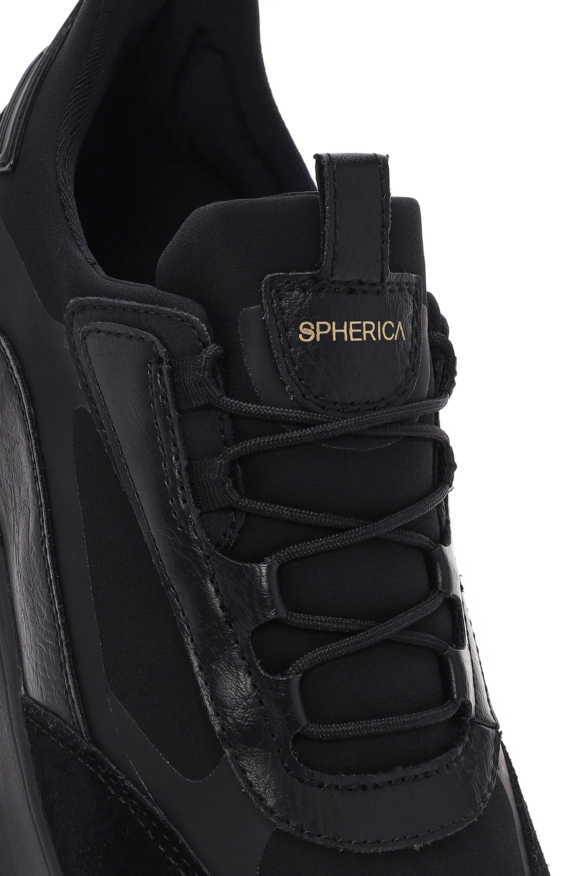 Geox Erkek Siyah Spherica Actif Bağcıklı Deri Sneaker - Image 9