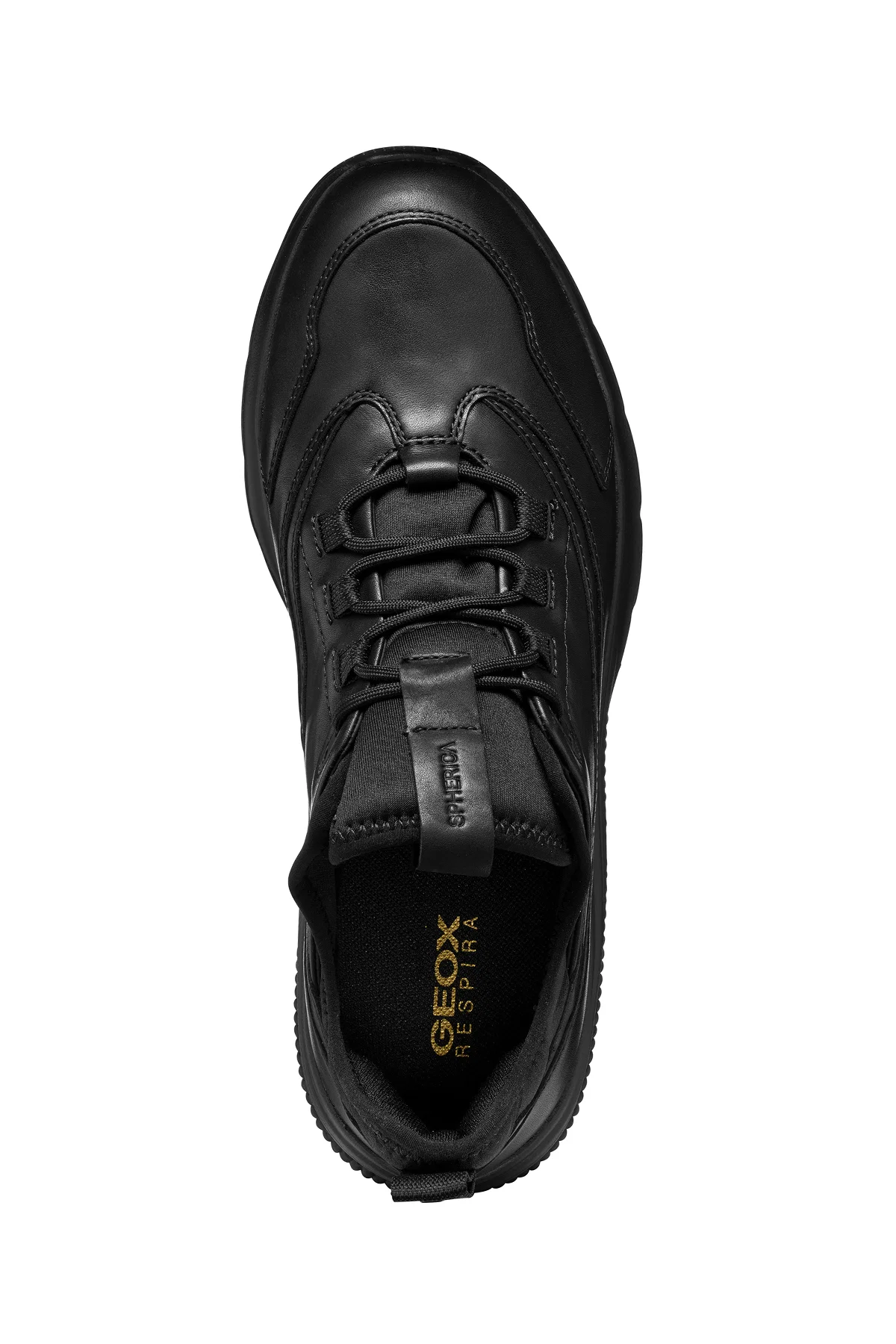 Geox Erkek Siyah Spherica Bağcıklı Deri Sneaker - Image 8
