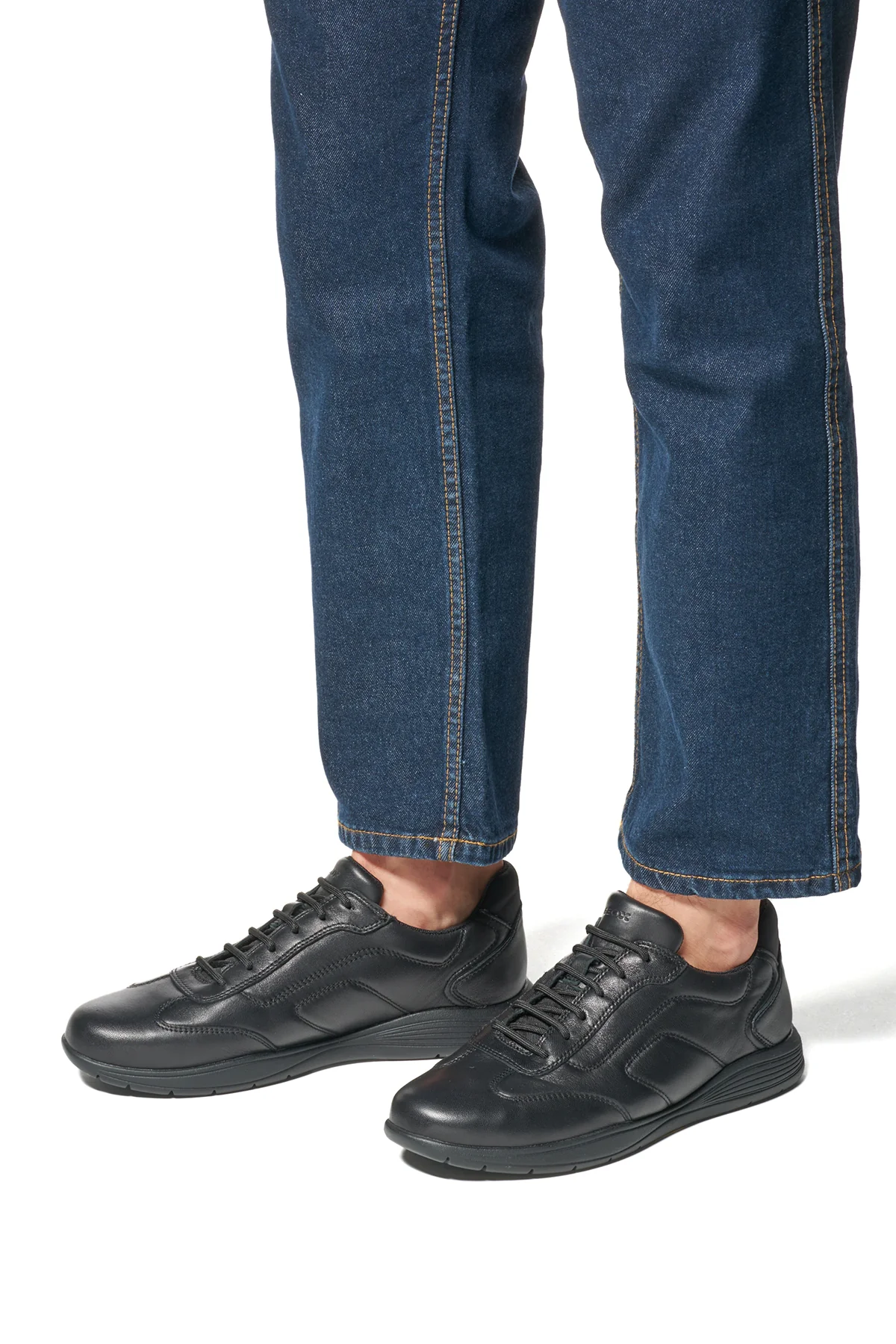 Geox Erkek Siyah Spherica Ec2 Bağcıklı Deri Sneaker - Image 6