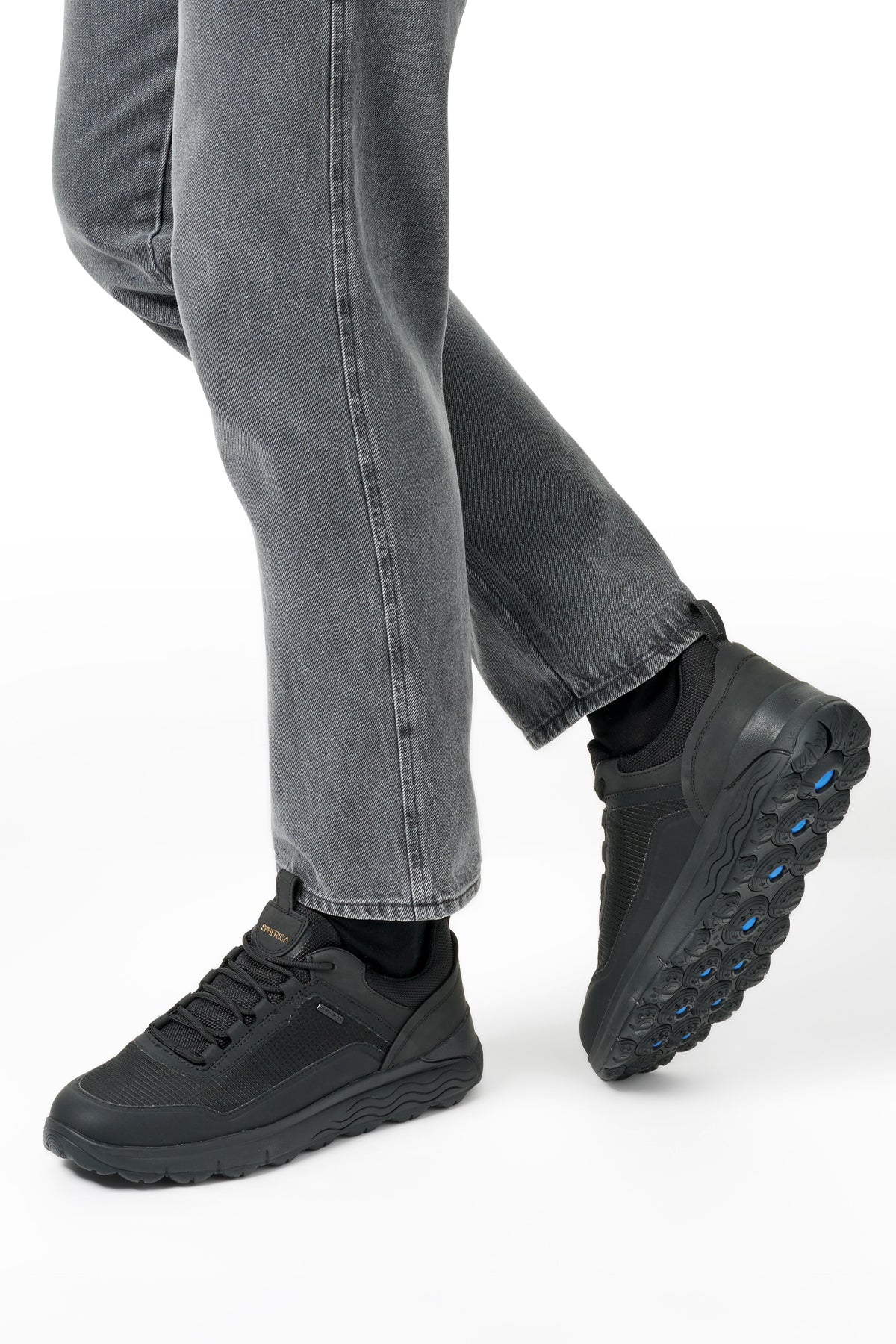 Geox Erkek Siyah U Spherıca 4X4 B Abx A - Text+ Bağcıklı Kalın Tabanlı Kumaş Sneaker - Image 2