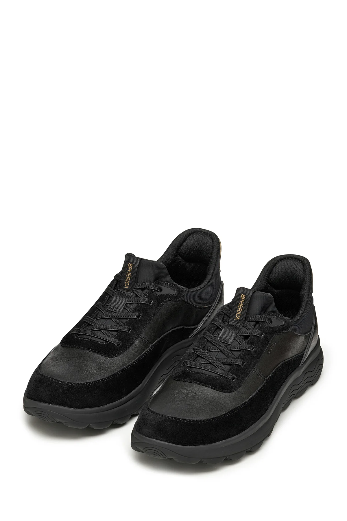 Geox Erkek Siyah U Spherıca Plus A - Nappa+Sued Bağcıklı Kalın Tabanlı Süet Sneaker - Image 3