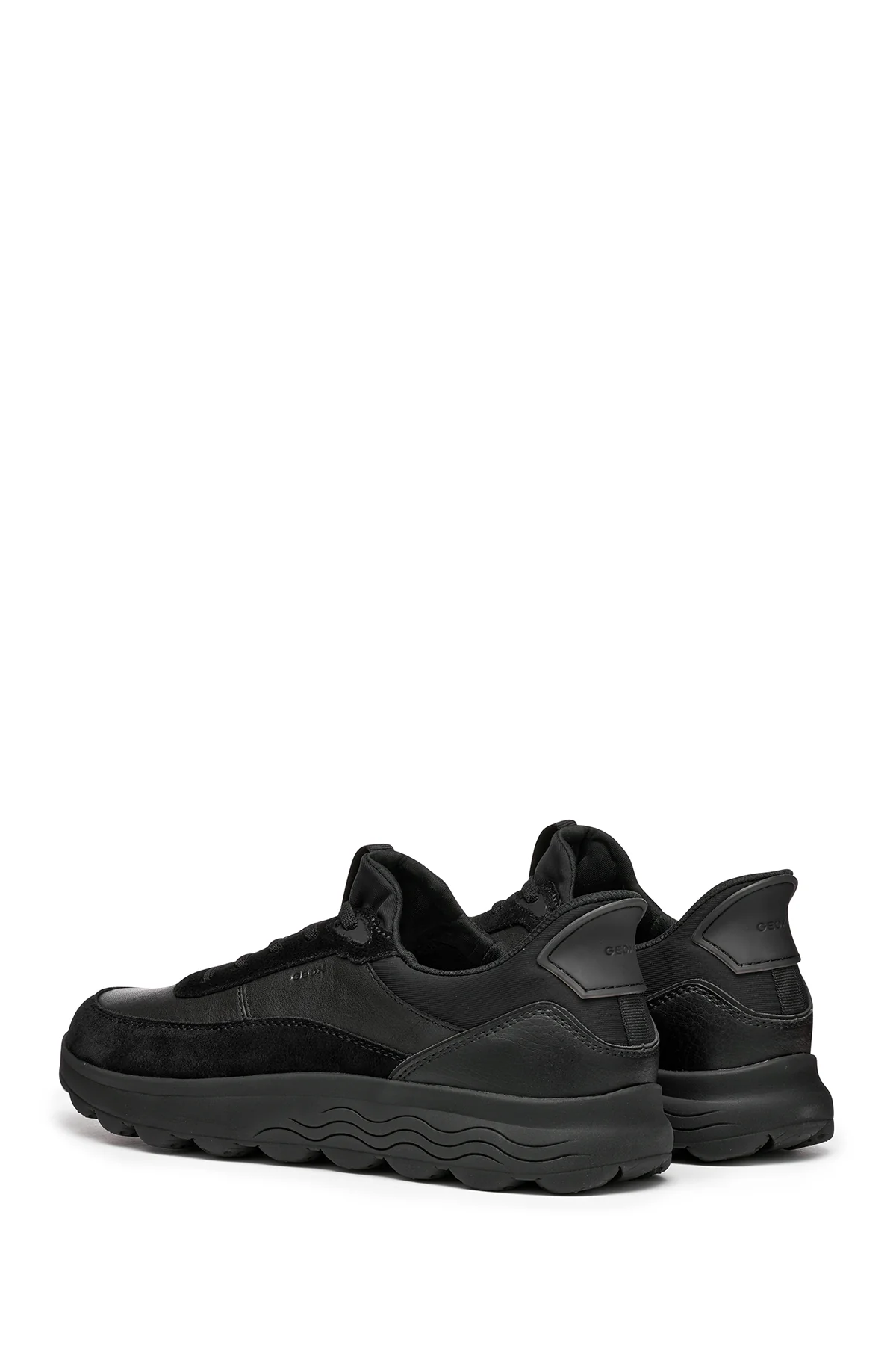Geox Erkek Siyah U Spherıca Plus A - Nappa+Sued Bağcıklı Kalın Tabanlı Süet Sneaker - Image 5