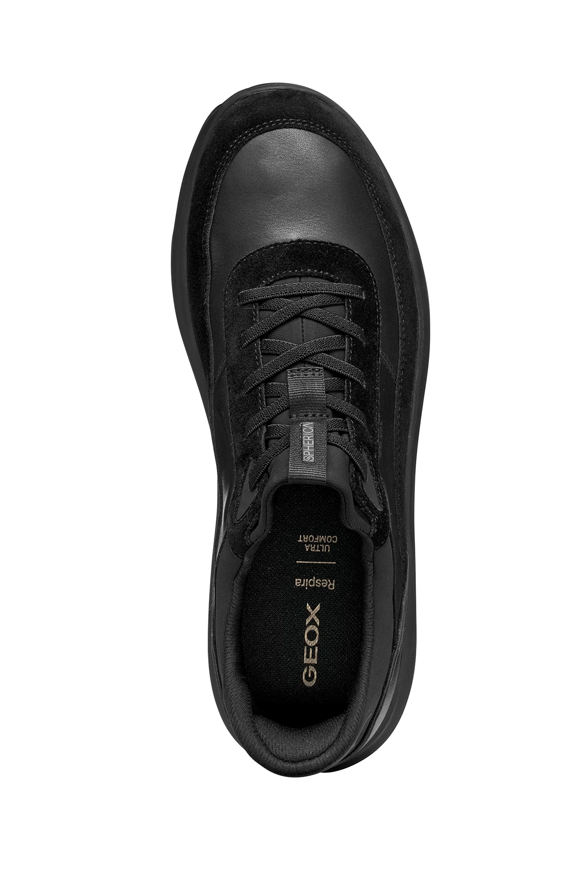 Geox Erkek Siyah U Spherıca Plus A - Nappa+Sued Bağcıklı Kalın Tabanlı Süet Sneaker - Image 9