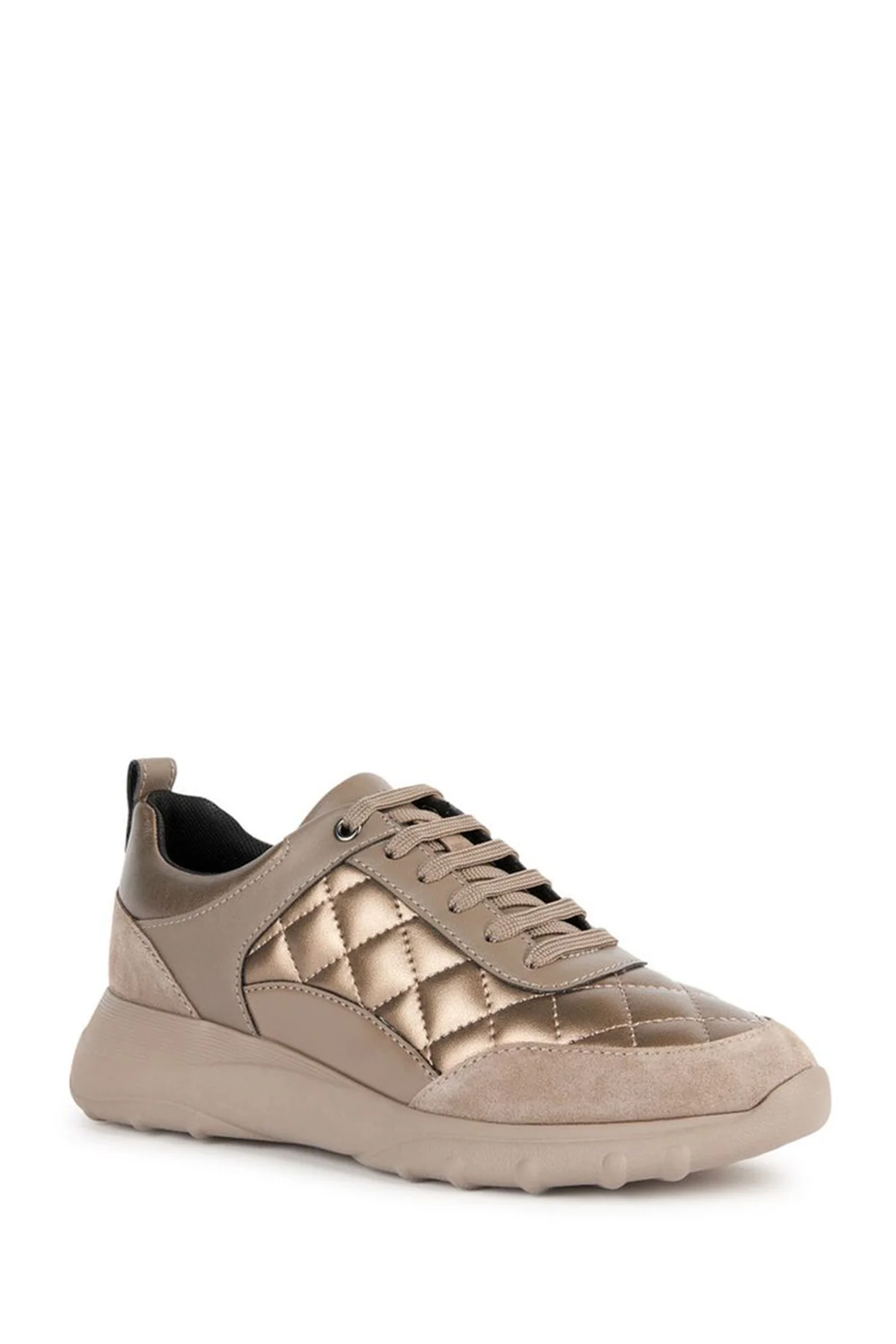 Geox Kadın Altın D Alleniee Bağcıklı Kalın Tabanlı Spor Sneaker - Image 3