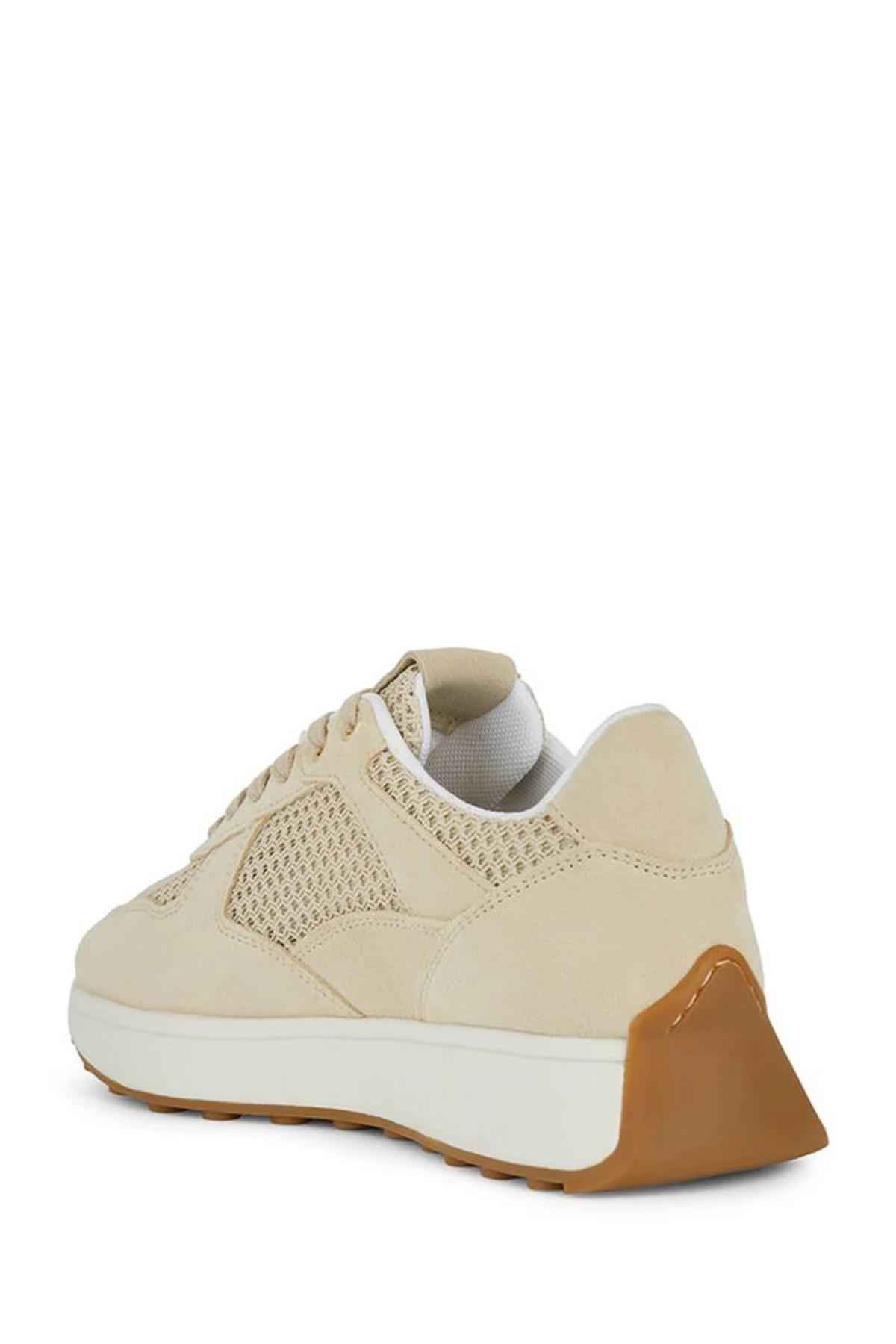Geox Kadın Bej Amabel Bağcıklı Süet Deri Sneaker - Image 2