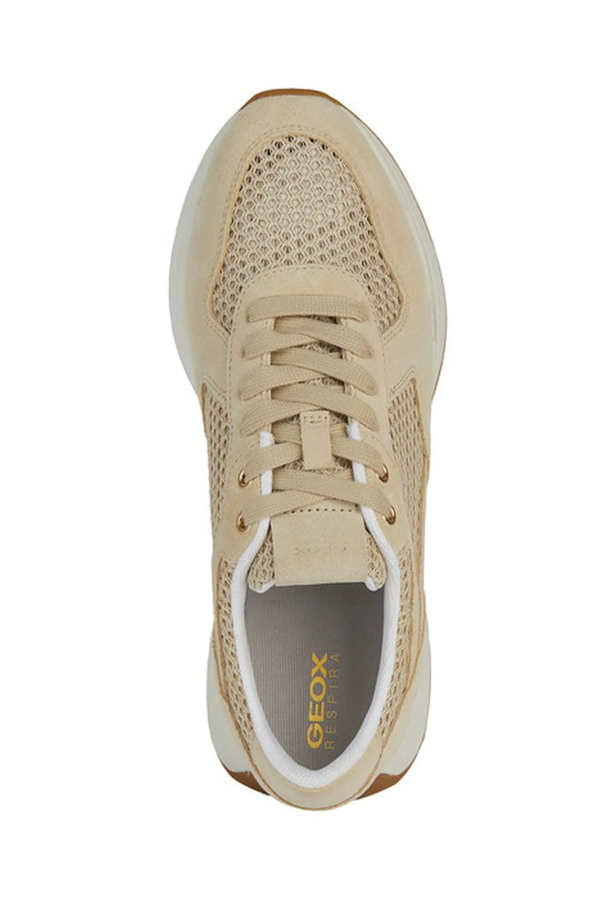 Geox Kadın Bej Amabel Bağcıklı Süet Deri Sneaker - Image 5
