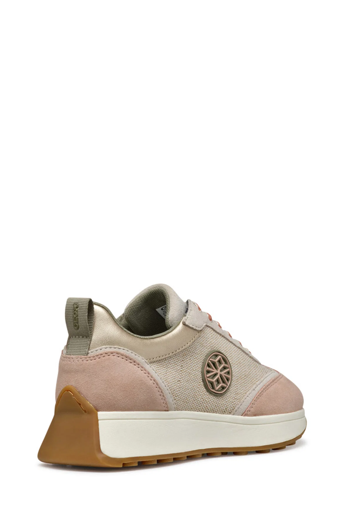 Geox Kadın Bej D Amabel A Bağcıklı Kalın Tabanlı Deri Sneaker - Image 4