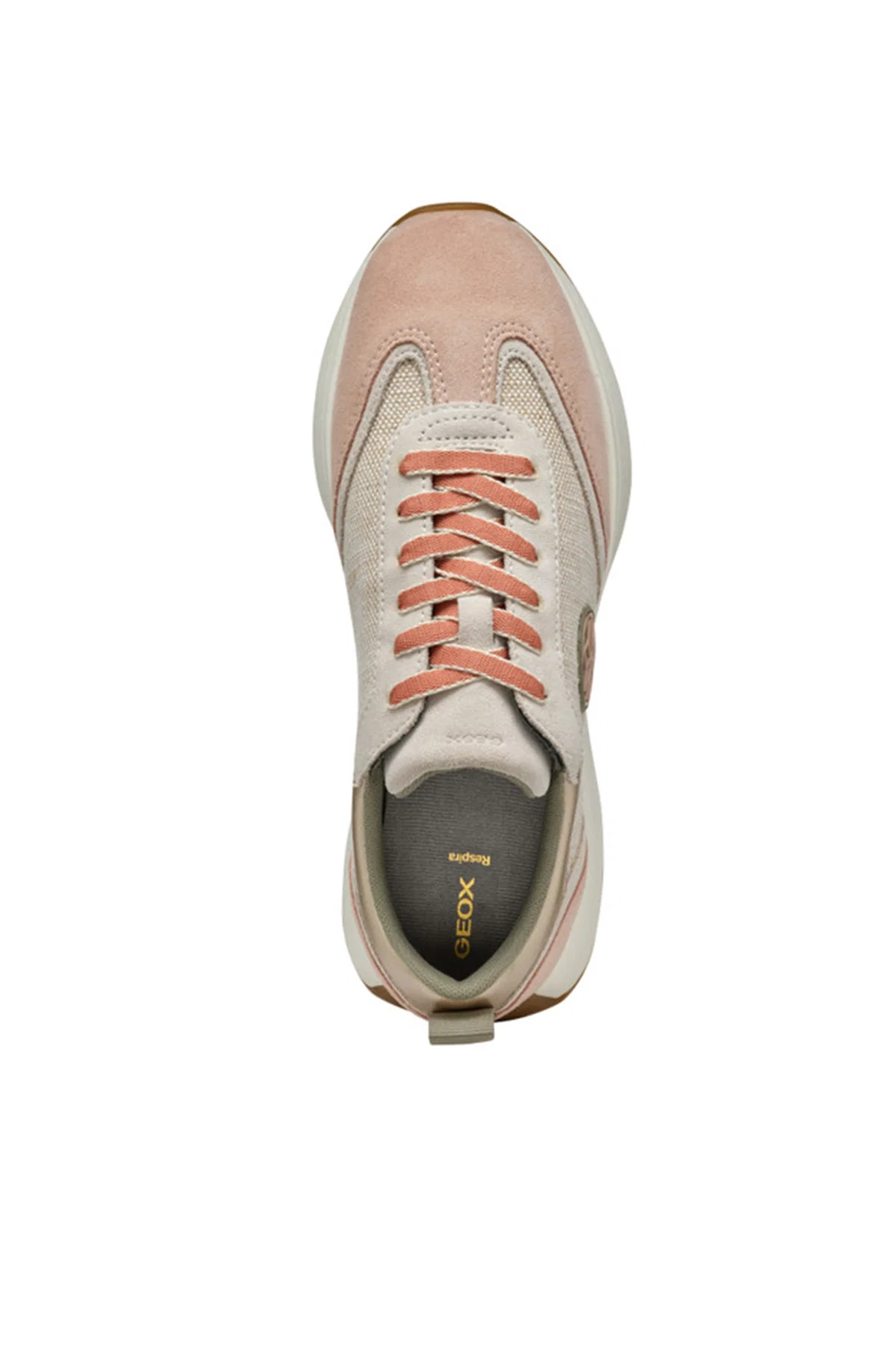 Geox Kadın Bej D Amabel A Bağcıklı Kalın Tabanlı Deri Sneaker - Image 5