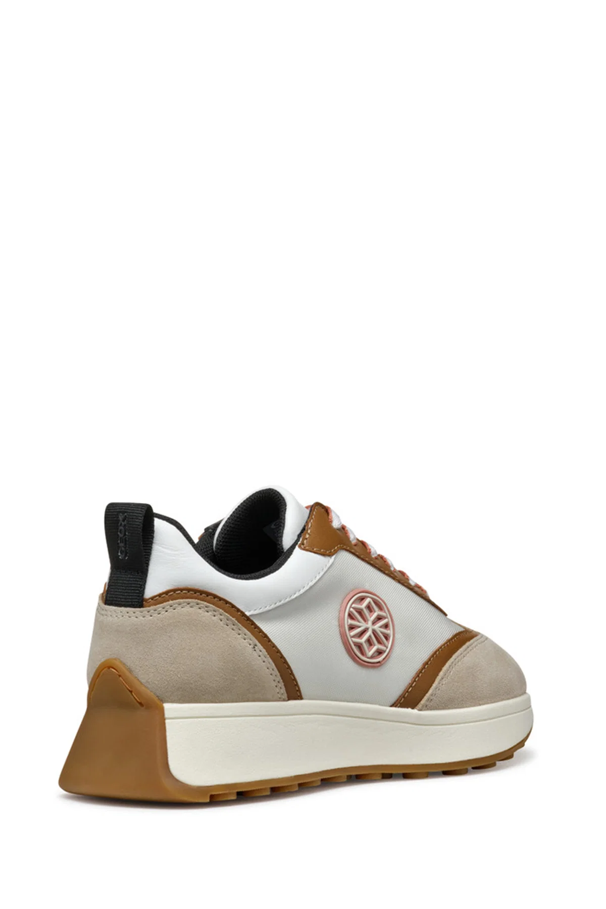 Geox Kadın Bej D Amabel Bağcıklı Kalın Tabanlı Deri Sneaker - Image 4