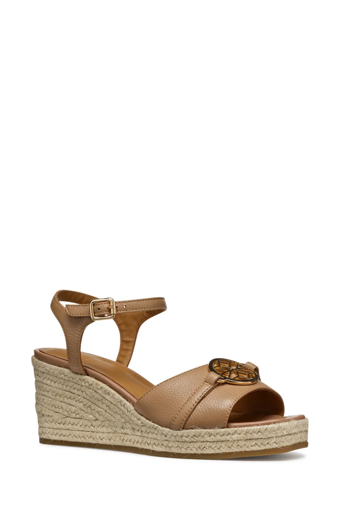 Geox Kadın Bej D Panarea Dolgu Topuklu Deri Sandalet - Image 2