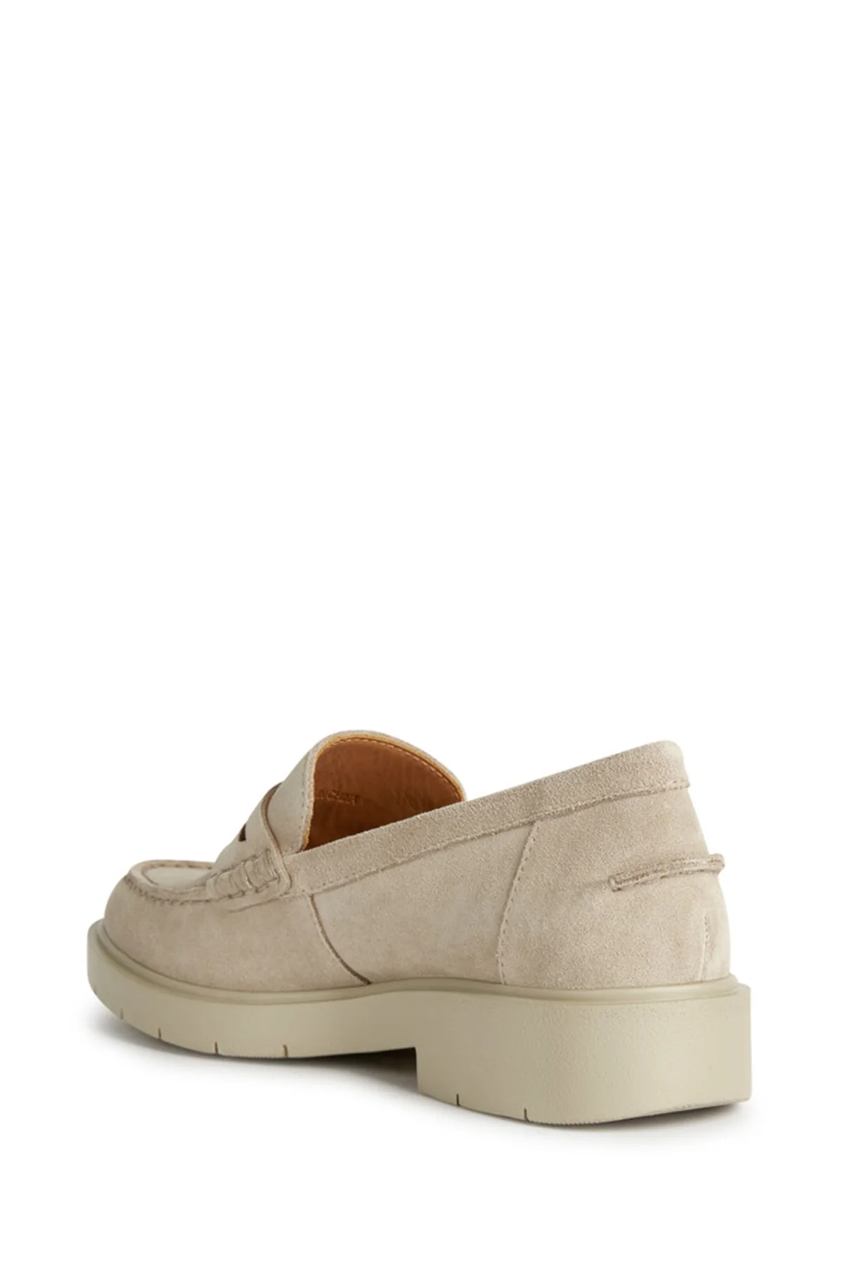 Geox Kadın Bej D Spherica Ec1 Süet Deri Maskülen Loafer - Image 3