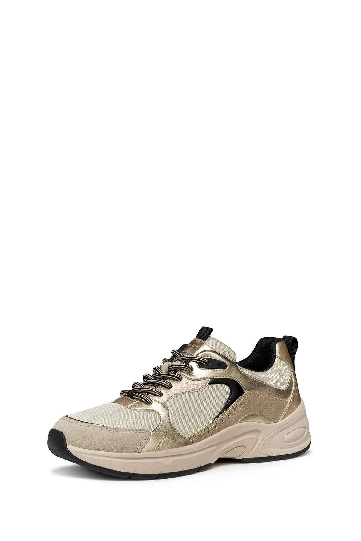 Geox Kadın Bej D Zarvıa A - Mesh+Pearl.Gbk Bağcıklı Kalın Tabanlı Deri Sneaker - Image 4