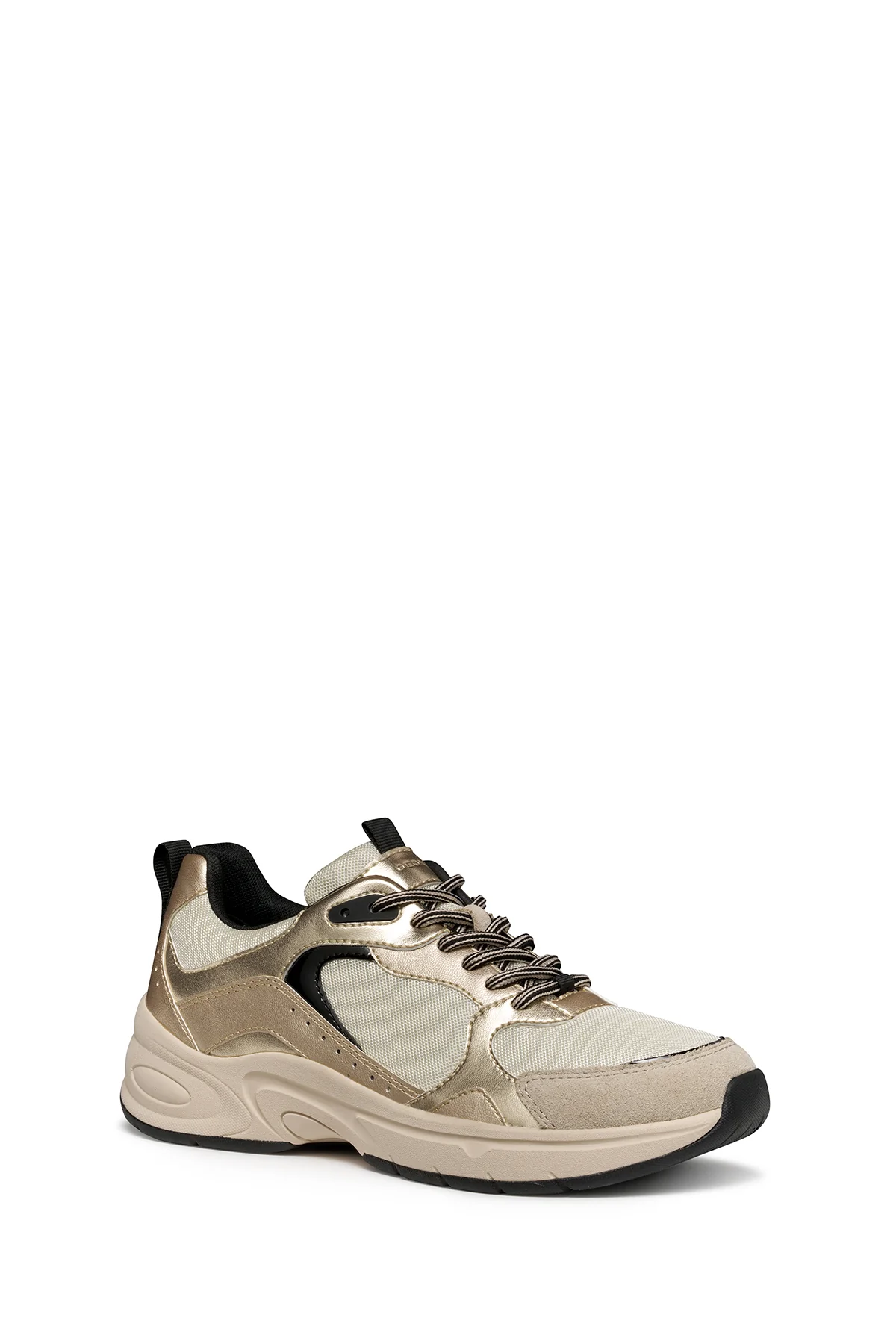 Geox Kadın Bej D Zarvıa A - Mesh+Pearl.Gbk Bağcıklı Kalın Tabanlı Deri Sneaker - Image 6