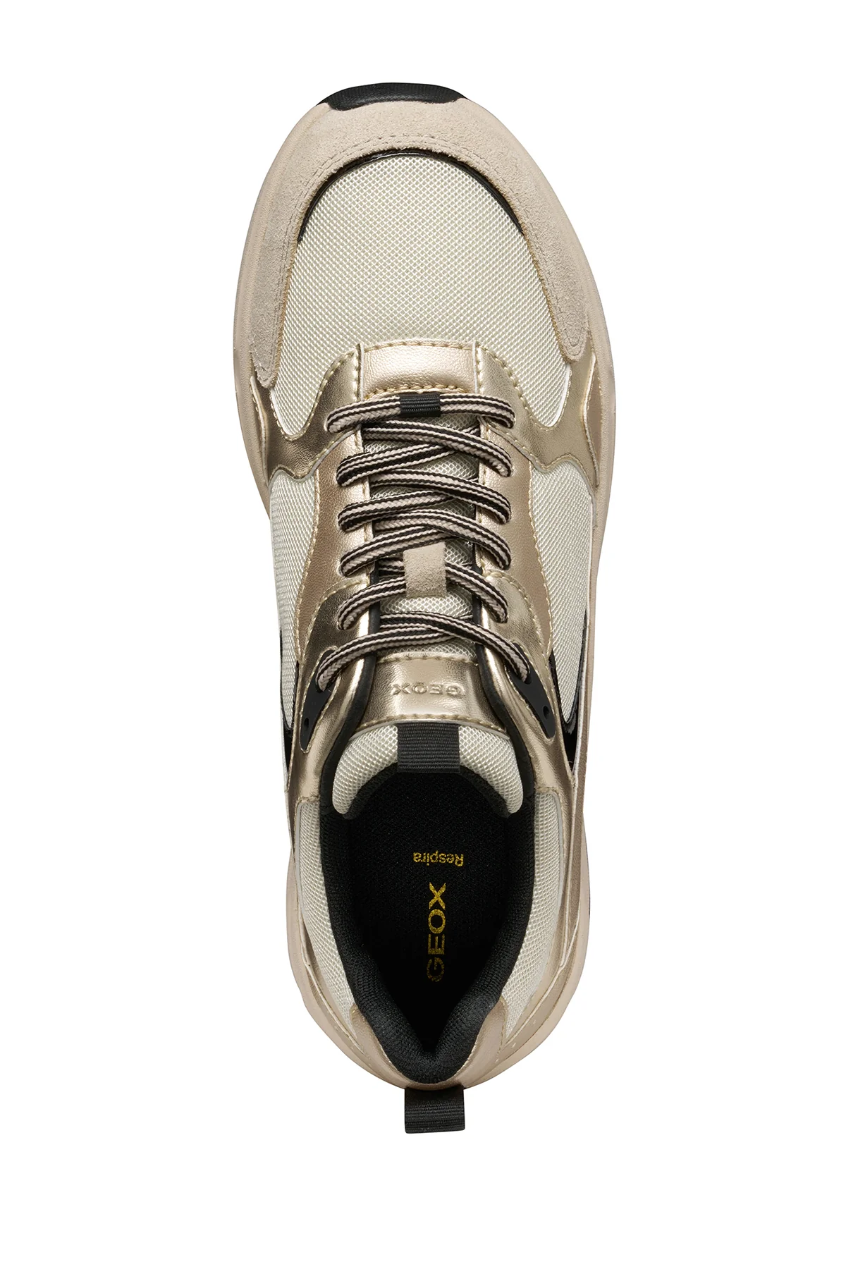 Geox Kadın Bej D Zarvıa A - Mesh+Pearl.Gbk Bağcıklı Kalın Tabanlı Deri Sneaker - Image 9