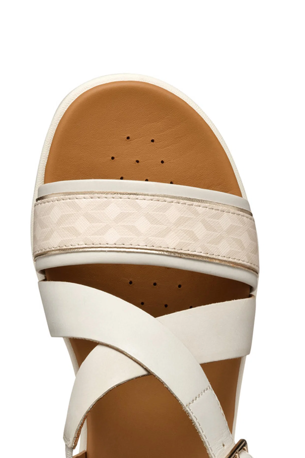 Geox Kadın Bej Damen D Xand 2.2s Kalın Tabanlı Deri Sandalet - Image 9