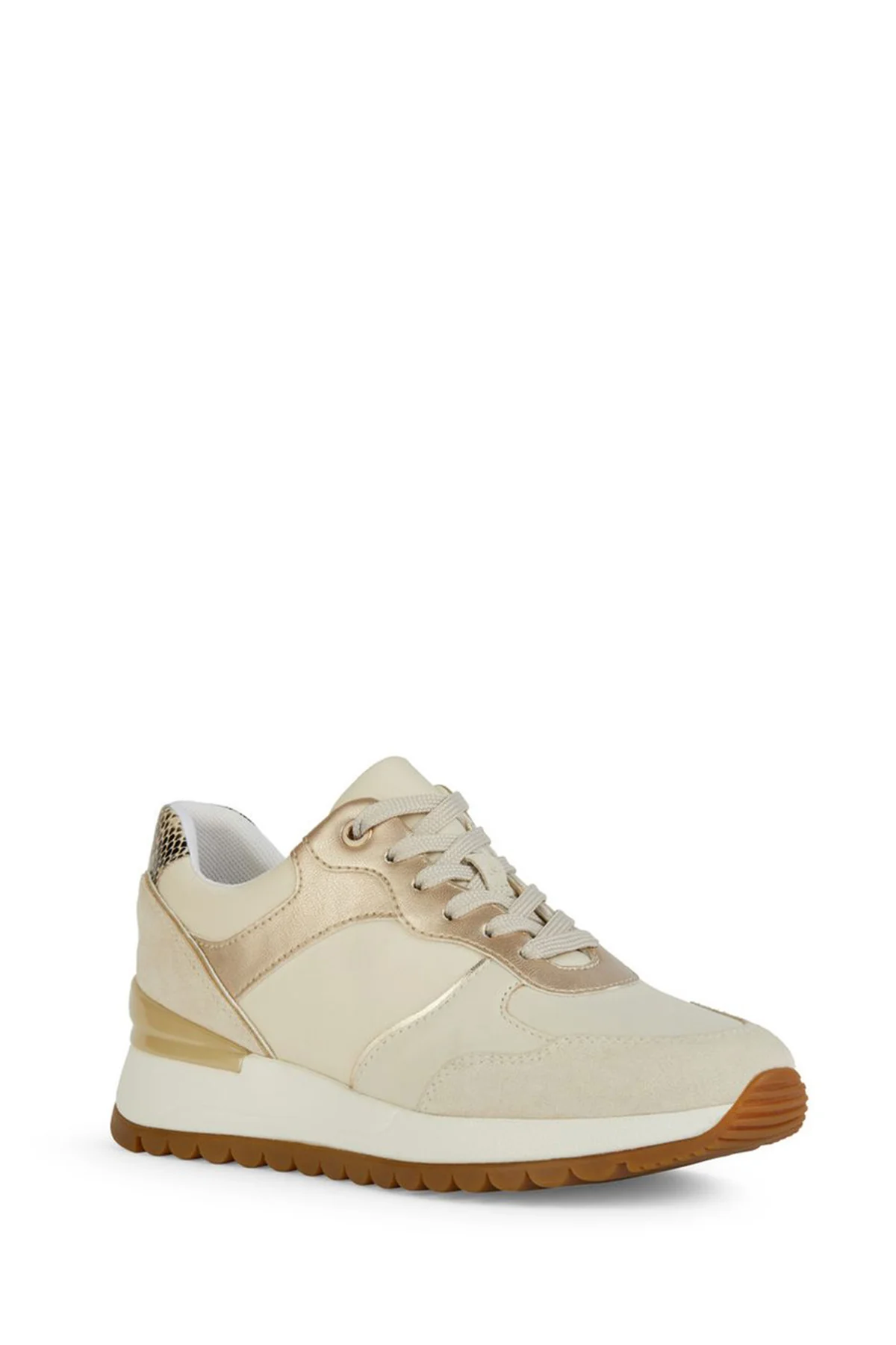 Geox Kadın Bej Desya Bağcıklı Deri Sneaker - Image 3