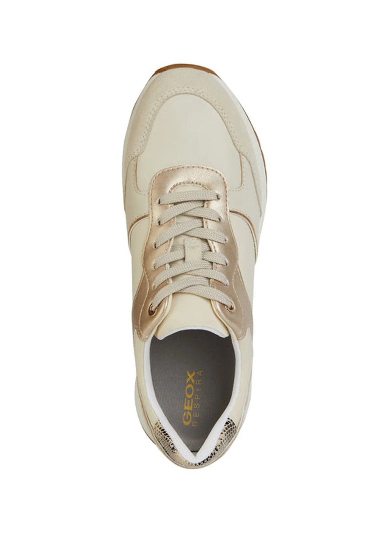 Geox Kadın Bej Desya Bağcıklı Deri Sneaker - Image 5
