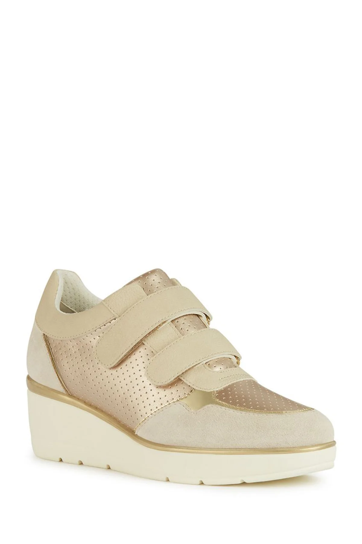 Geox Kadın Bej Ilde Kalın Tabanlı Deri Sneaker - Image 3