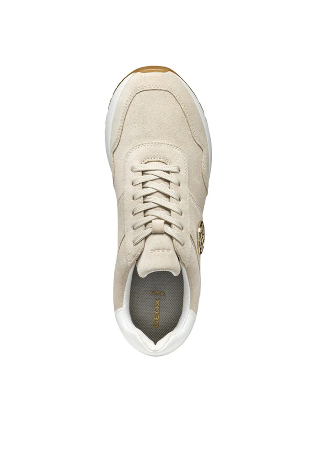 Geox Kadın Bej  Low-Top Bağcıklı Kalın Tabanlı Süet Deri Sneaker - Image 6