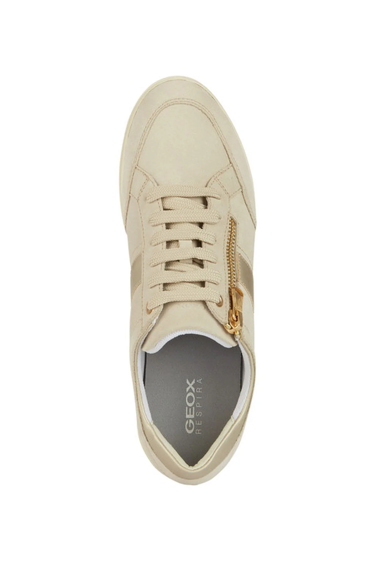 Geox Kadın Bej Myria Bağcıklı Deri Sneaker - Image 6