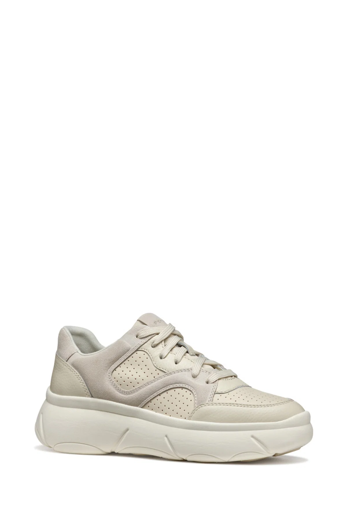 Geox Kadın Bej Nebula 2.0 X B Bağcıklı Kalın Tabanlı Deri Sneaker - Image 2
