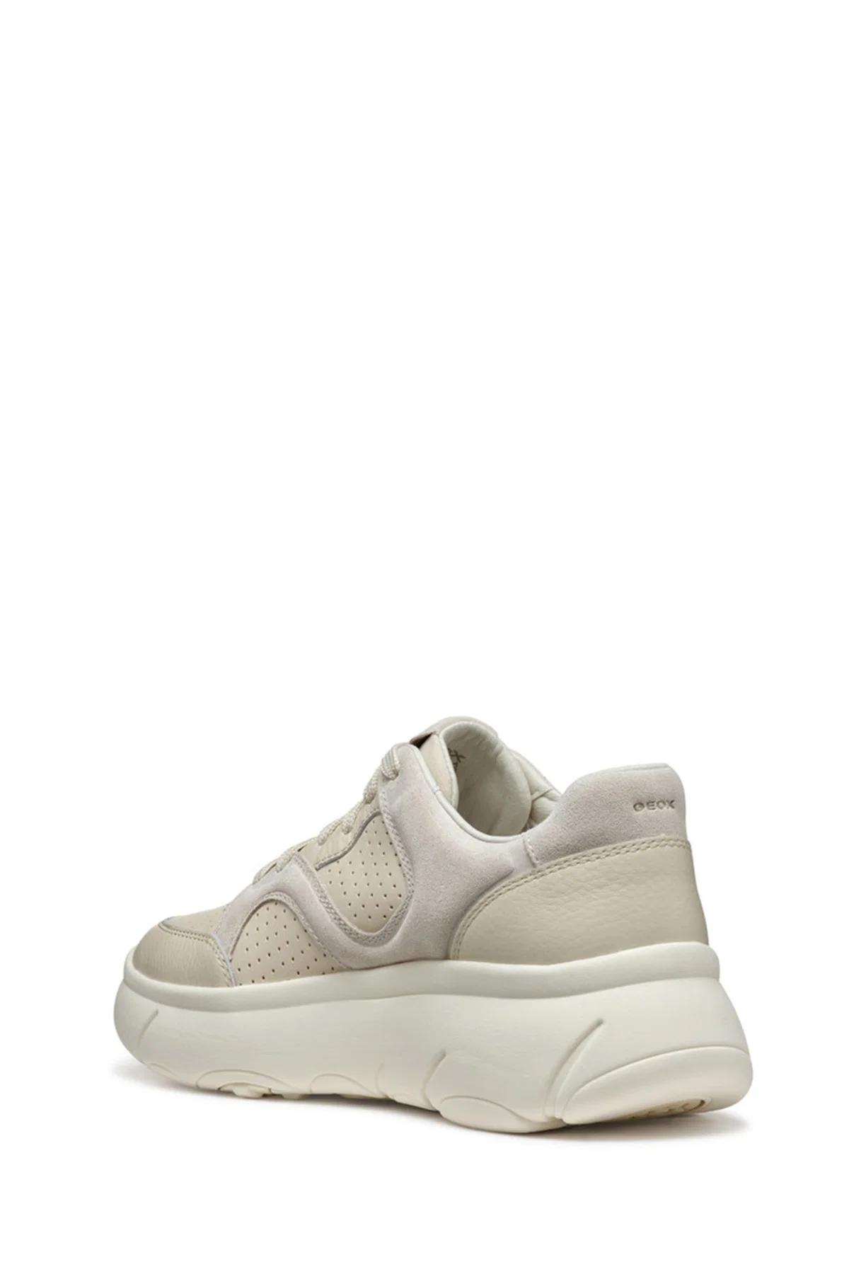 Geox Kadın Bej Nebula 2.0 X B Bağcıklı Kalın Tabanlı Deri Sneaker - Image 3