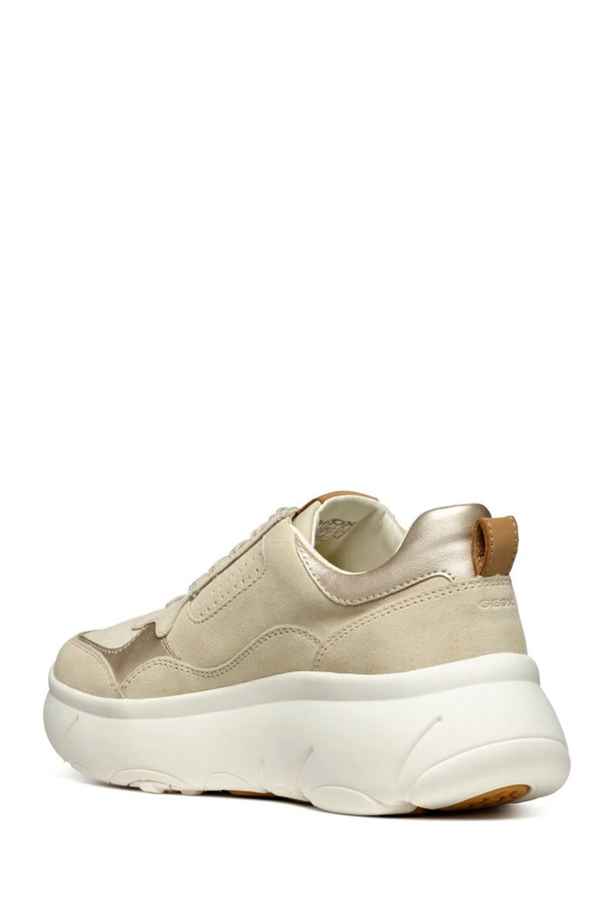Geox Kadın Bej Nebula 2.0 X Kalın Tabanlı Bağcıklı Deri Sneaker - Image 2