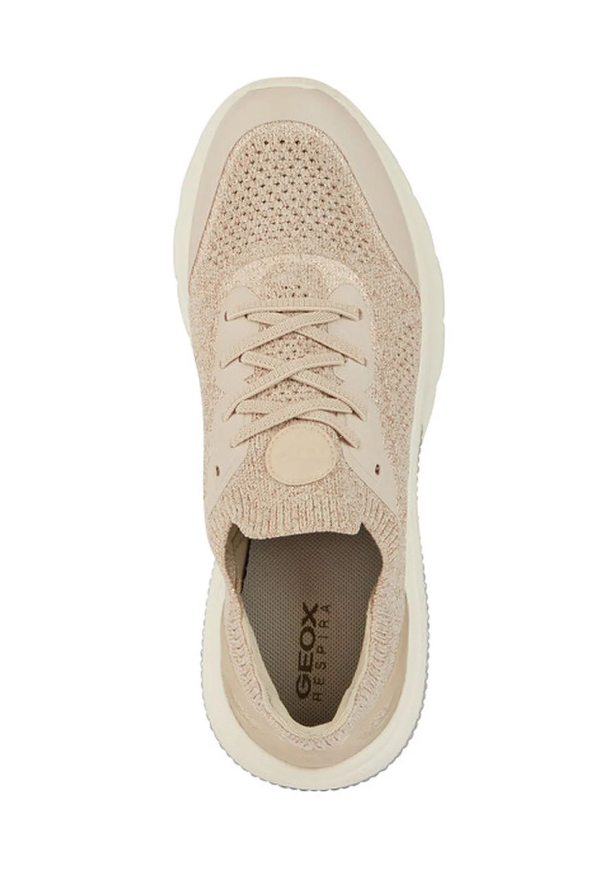 Geox Kadın Bej Spherica Actif Kalın Tabanlı Bağcıklı Kumaş Sneaker - Image 5