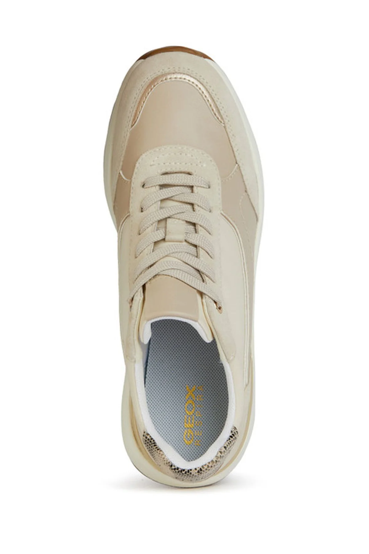 Geox Kadın Bej Spherica Ec11 Kalın Tabanlı Bağcıklı Deri Sneaker - Image 5
