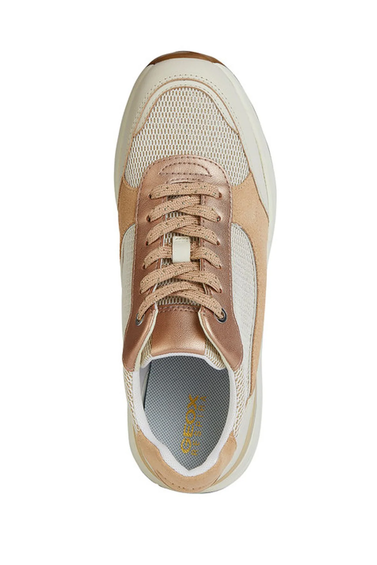 Geox Kadın Bej Spherica Ec13 Kalın Tabanlı Bağcıklı Deri Sneaker - Image 5