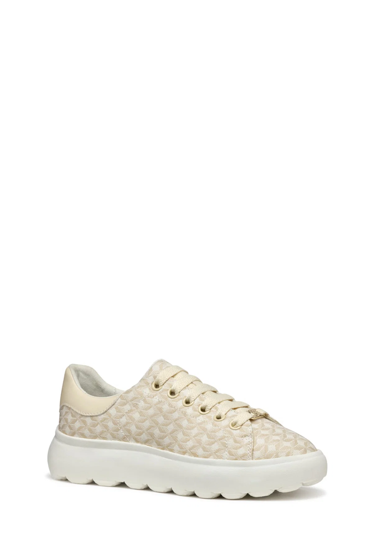 Geox Kadın Bej Spherica Ec4.1 Bağcıklı Desenli Kalın Tabanlı Sneaker - Image 2
