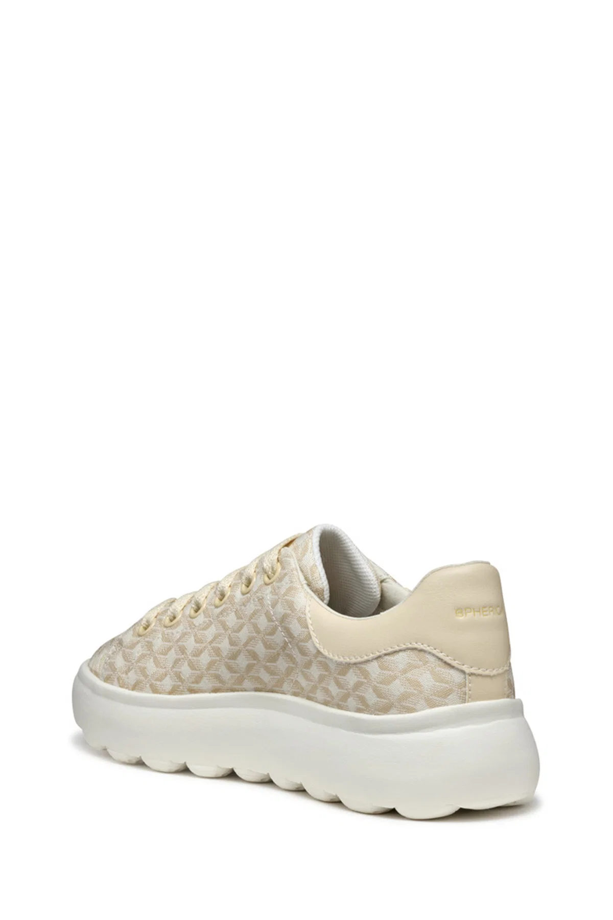 Geox Kadın Bej Spherica Ec4.1 Bağcıklı Desenli Kalın Tabanlı Sneaker - Image 3