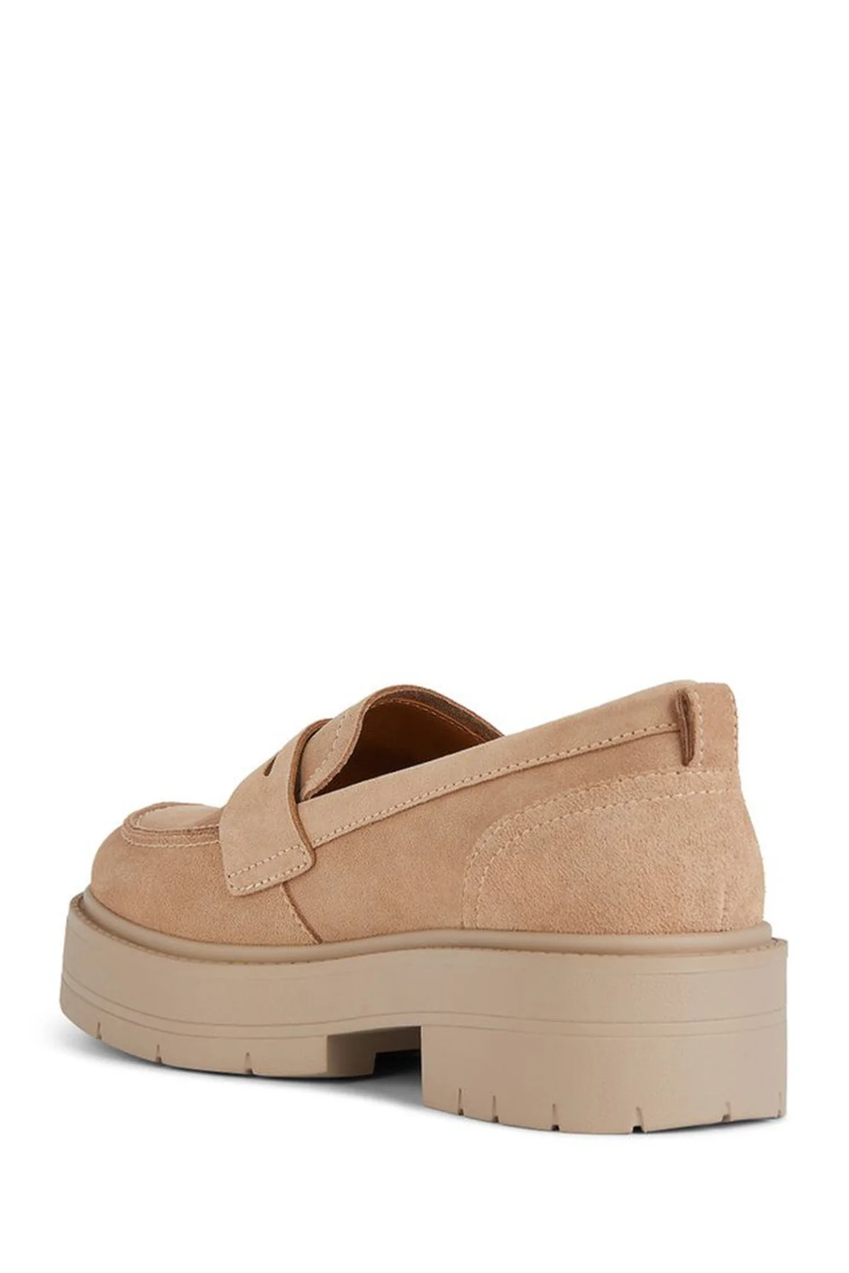 Geox Kadın Bej Spherica Ec7 Süet Deri Maskülen Loafer - Image 2