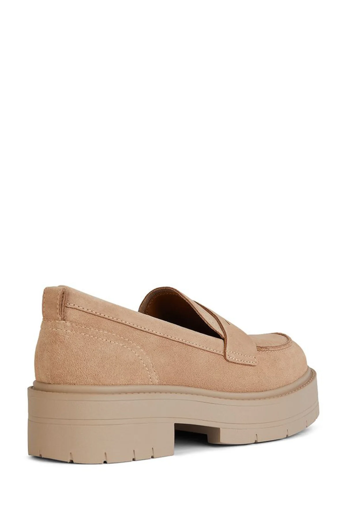 Geox Kadın Bej Spherica Ec7 Süet Deri Maskülen Loafer - Image 4