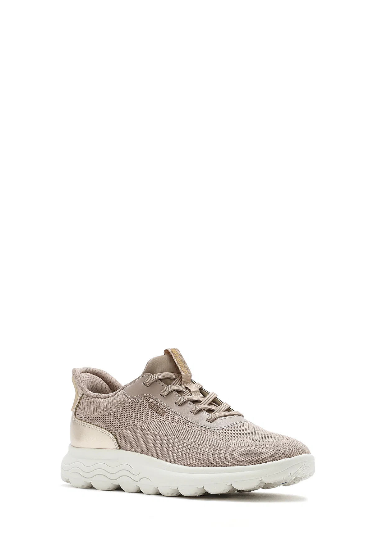 Geox Kadın Bej Spherica Plus Bağcıklı Kalın Tabanlı Kumaş Sneaker - Image 6