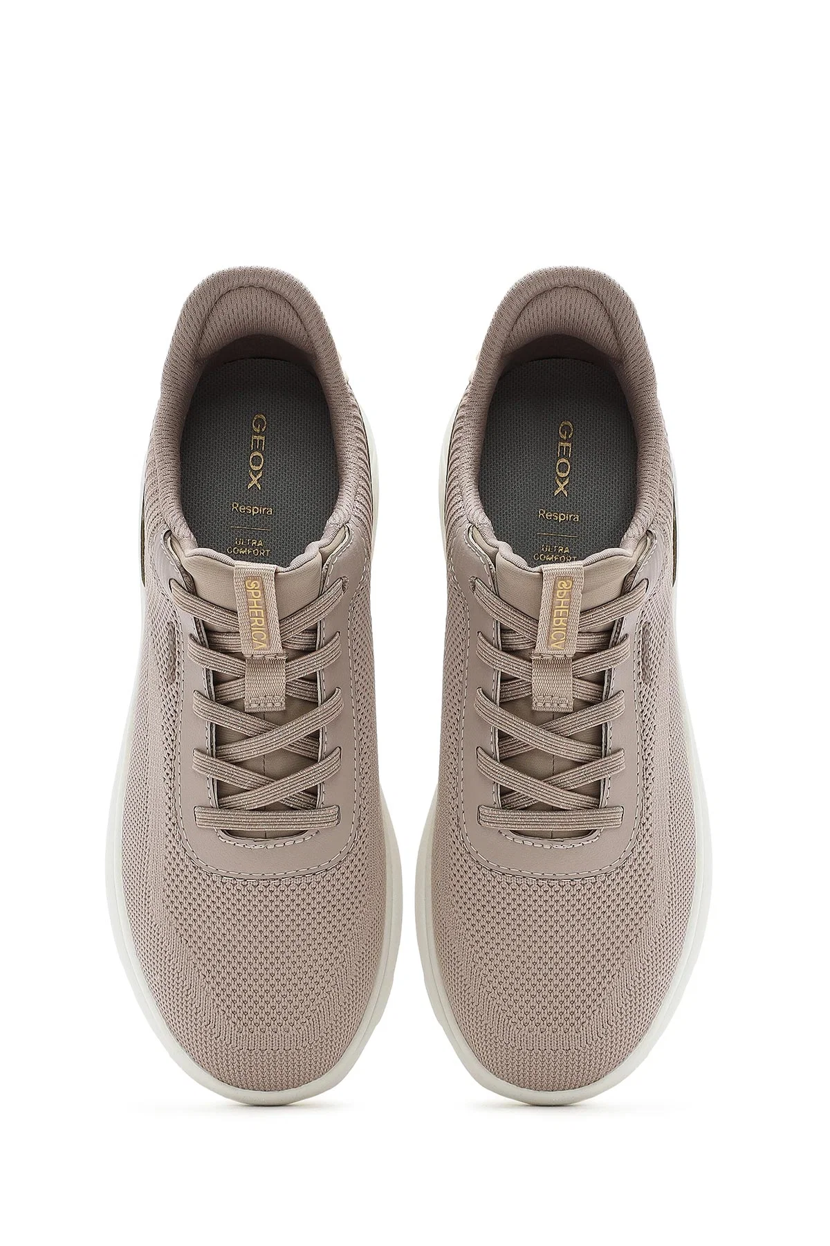 Geox Kadın Bej Spherica Plus Bağcıklı Kalın Tabanlı Kumaş Sneaker - Image 7