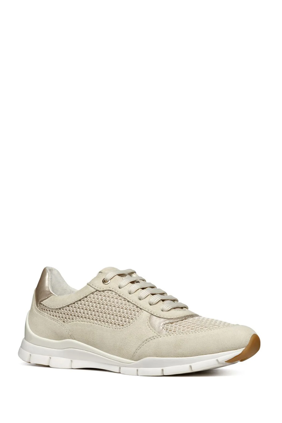 Geox Kadın Bej Sukie Bağcıklı Süet Deri Sneaker - Image 3