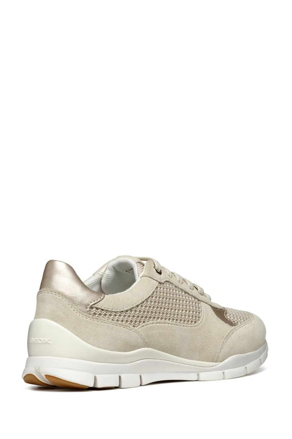 Geox Kadın Bej Sukie Bağcıklı Süet Deri Sneaker - Image 4