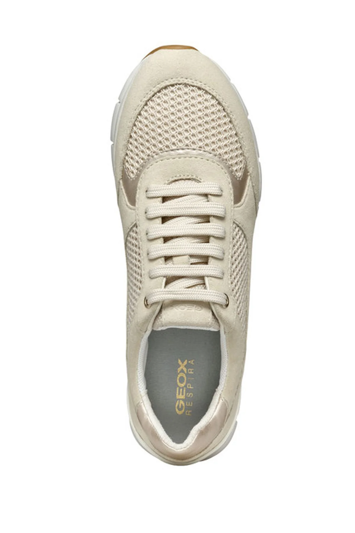 Geox Kadın Bej Sukie Bağcıklı Süet Deri Sneaker - Image 5