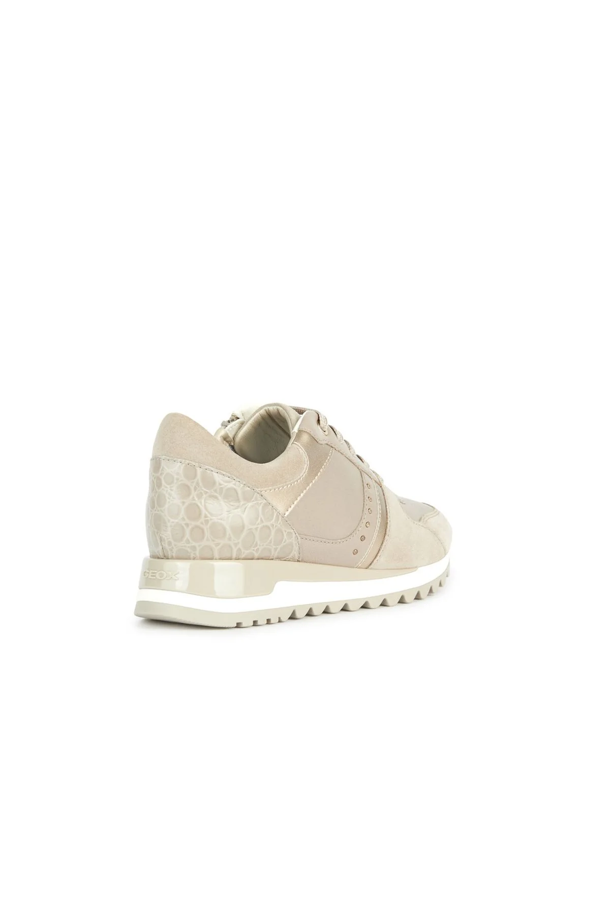 Geox Kadın Bej Tabelya Deri Kalın Topuklu Bağcıklı Sneaker - Image 4